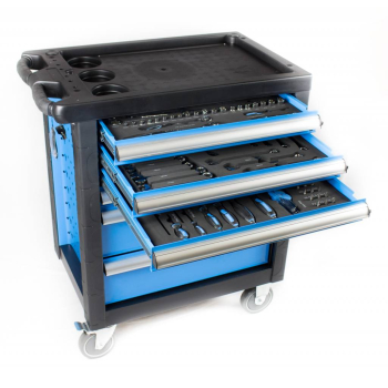Tool trolley filled blue